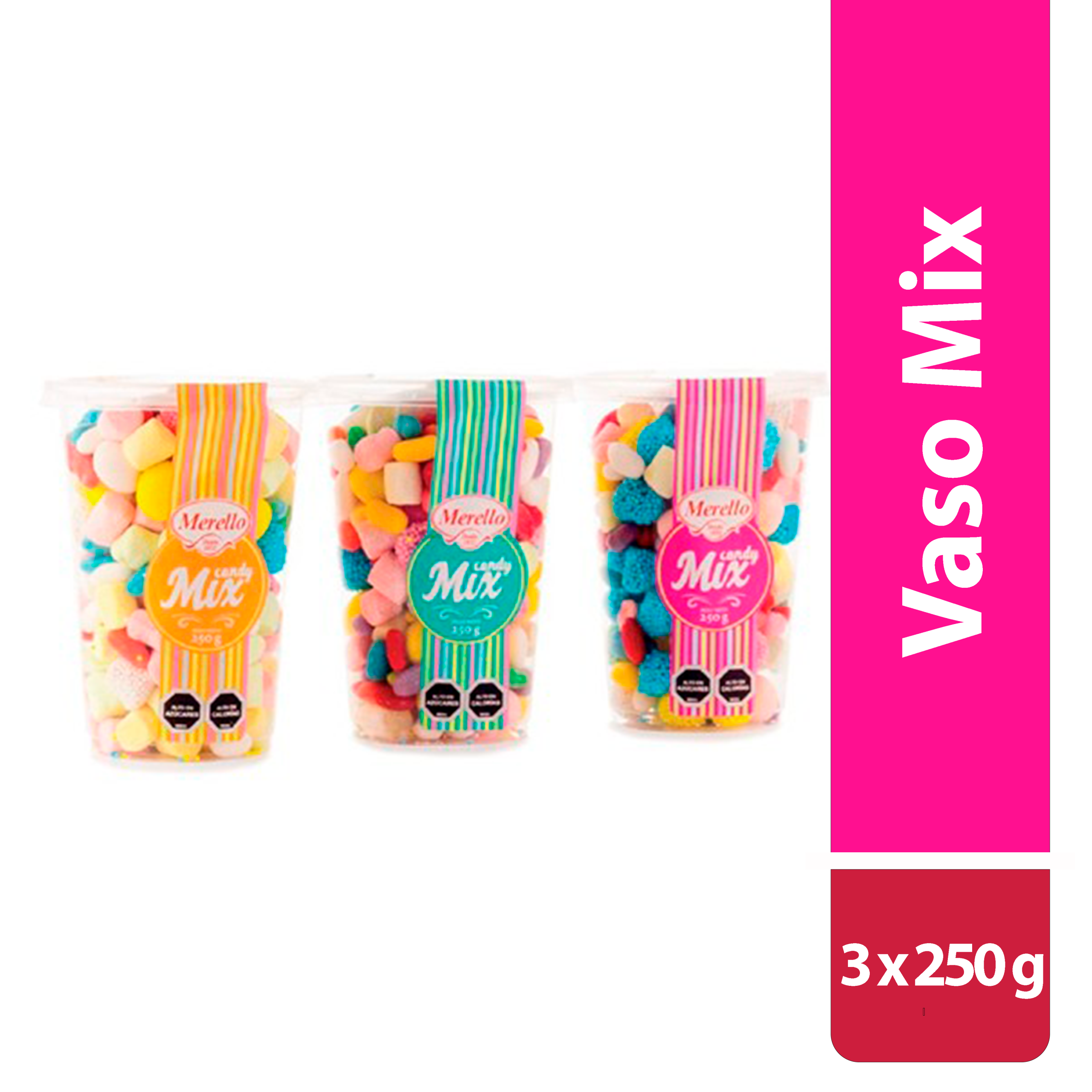 Candy Mix Vaso lleno de Dulces y Gomitas 3x250g