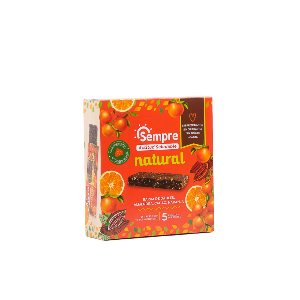0% Azúcar Añadida - Pack 5 Barras Naranja 35g - Imagen 2