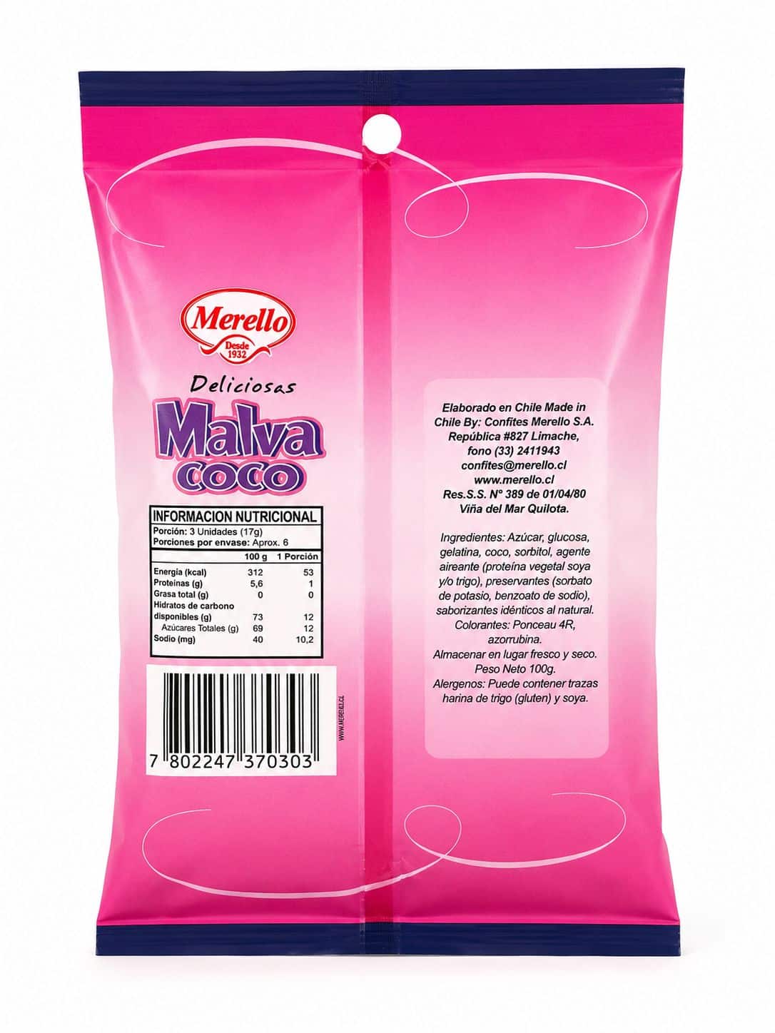 MALVA COCO MERELLO 100G - Imagen 3