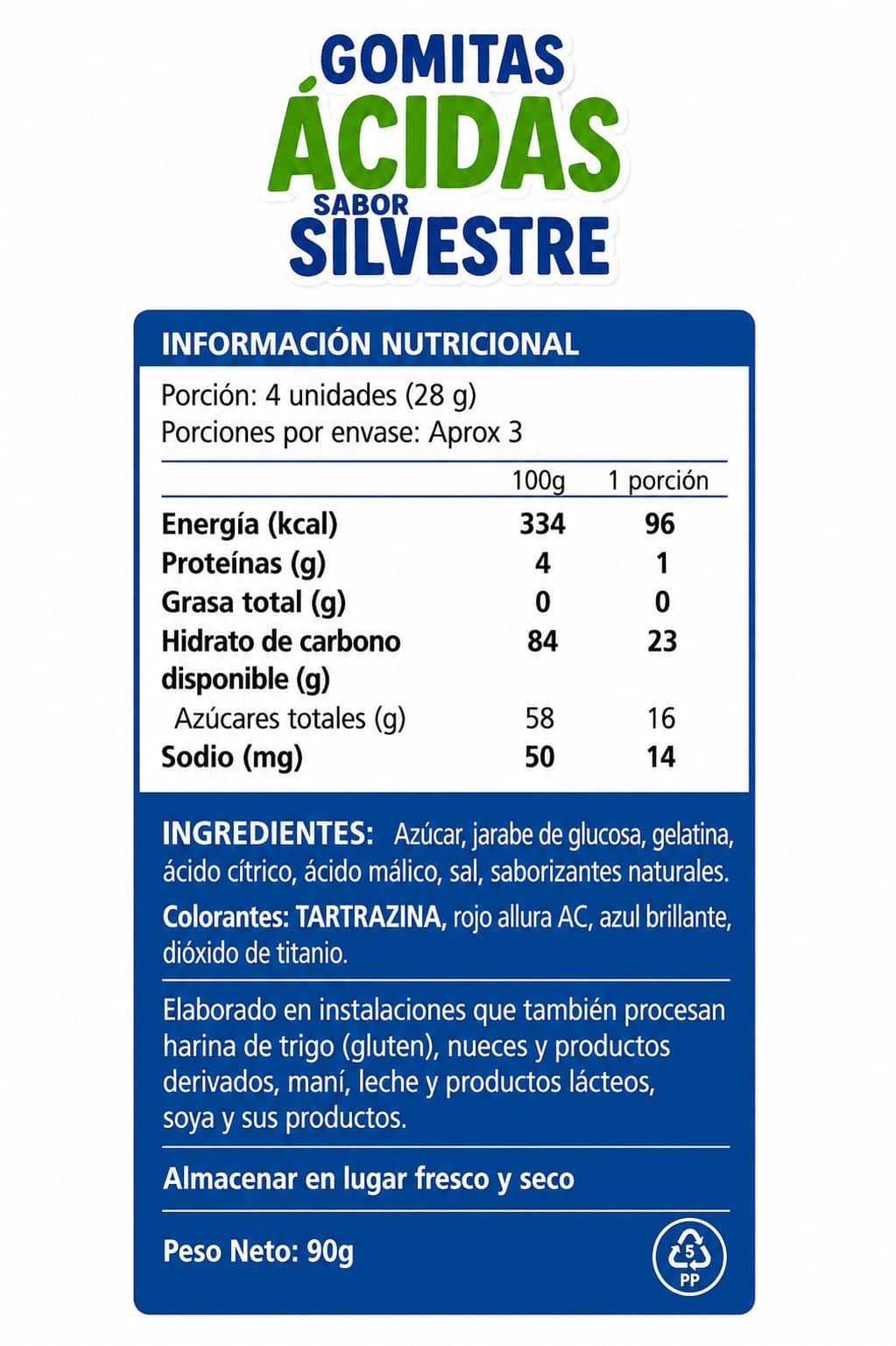 Gomitas ácidas silvestre 90 G - Imagen 2