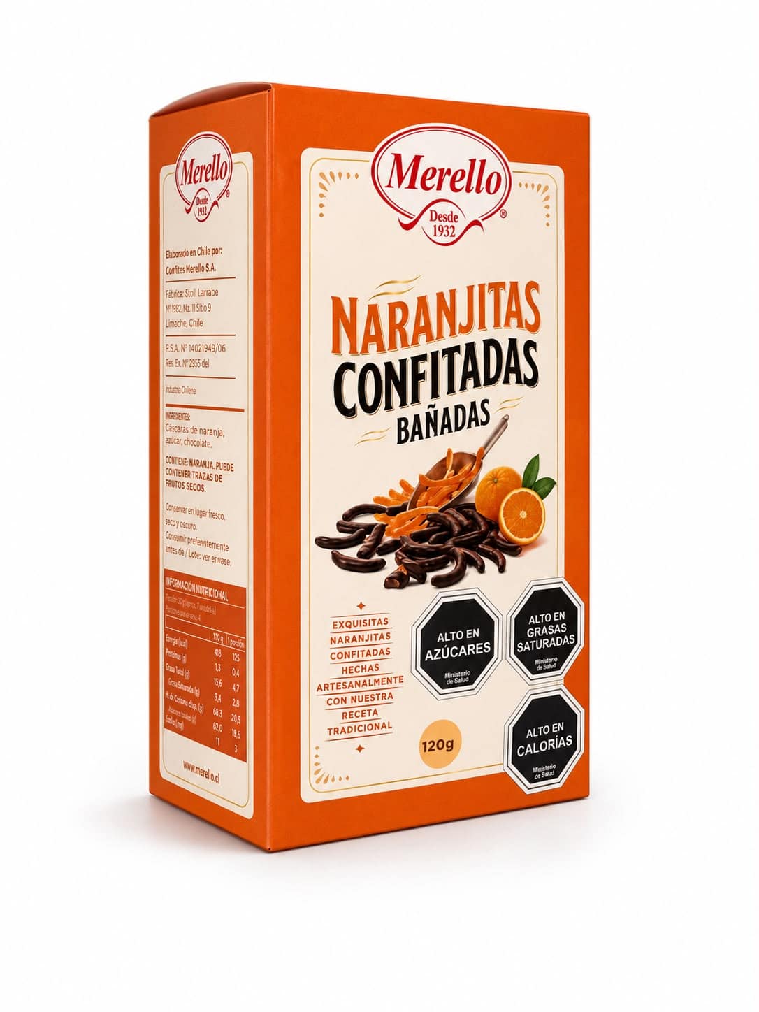 Naranjitas Confitadas Bañadas Merello 120g