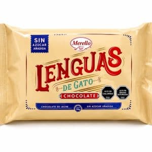 Lenguas de Gato Chocolate de Leche Sin Azúcar Merello 38g